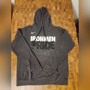 Nike Ironmen men's medium black gray white hoodie with pocket